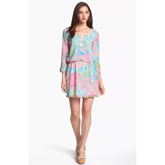 Lilly Pulitzer Dress Delisa Lets Cha Cha Embellished Beaded